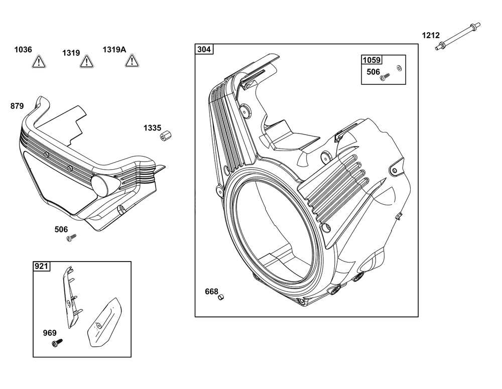 Blower Housing Group Diagram and Parts List for 61G377-0102-J1  Briggs and Stratton Engine